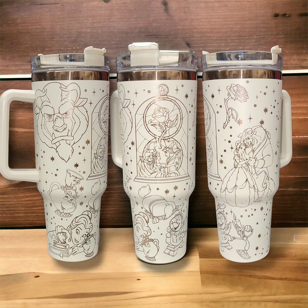 Beauty and the Beast Laser Engraved Tumbler image 2
