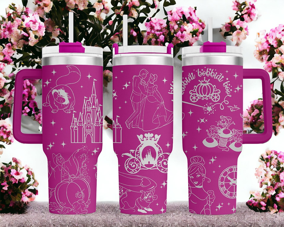 Cinderella Laser Engraved Tumbler image 0