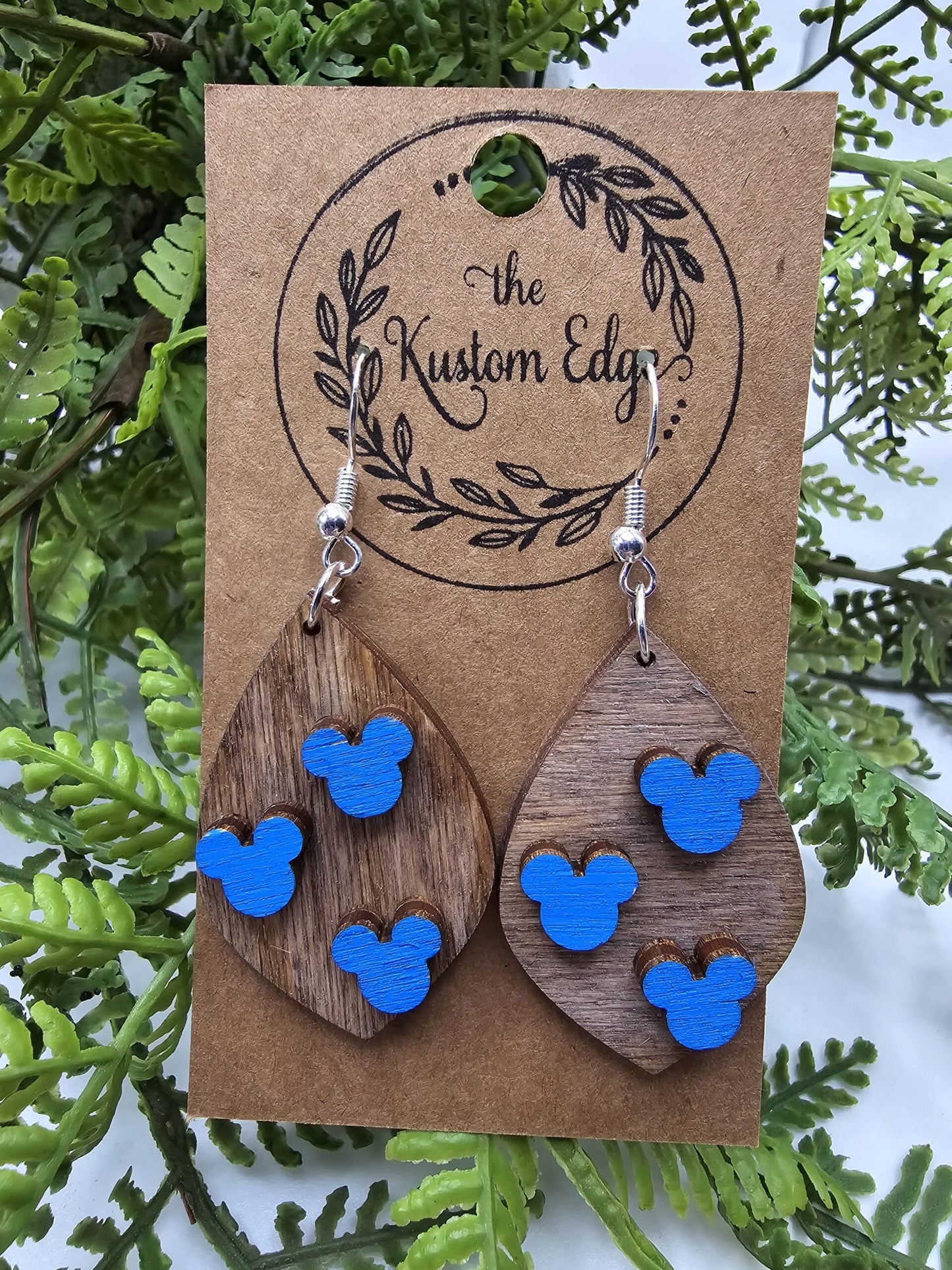 Mickey Head 3D Wooden Earrings image 3