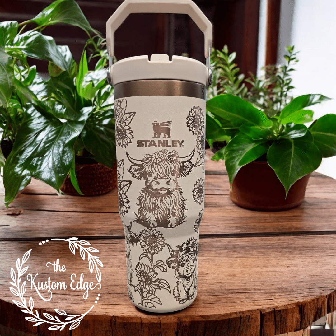Highland Cow Laser Engraved Stainless Steel Tumbler image 1