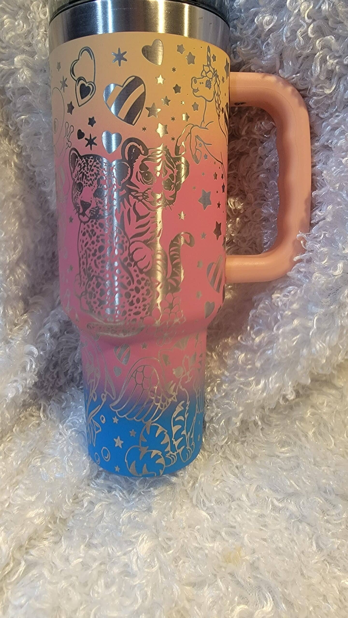 Lisa Frank Laser Engraved Custom Tumbler image 1