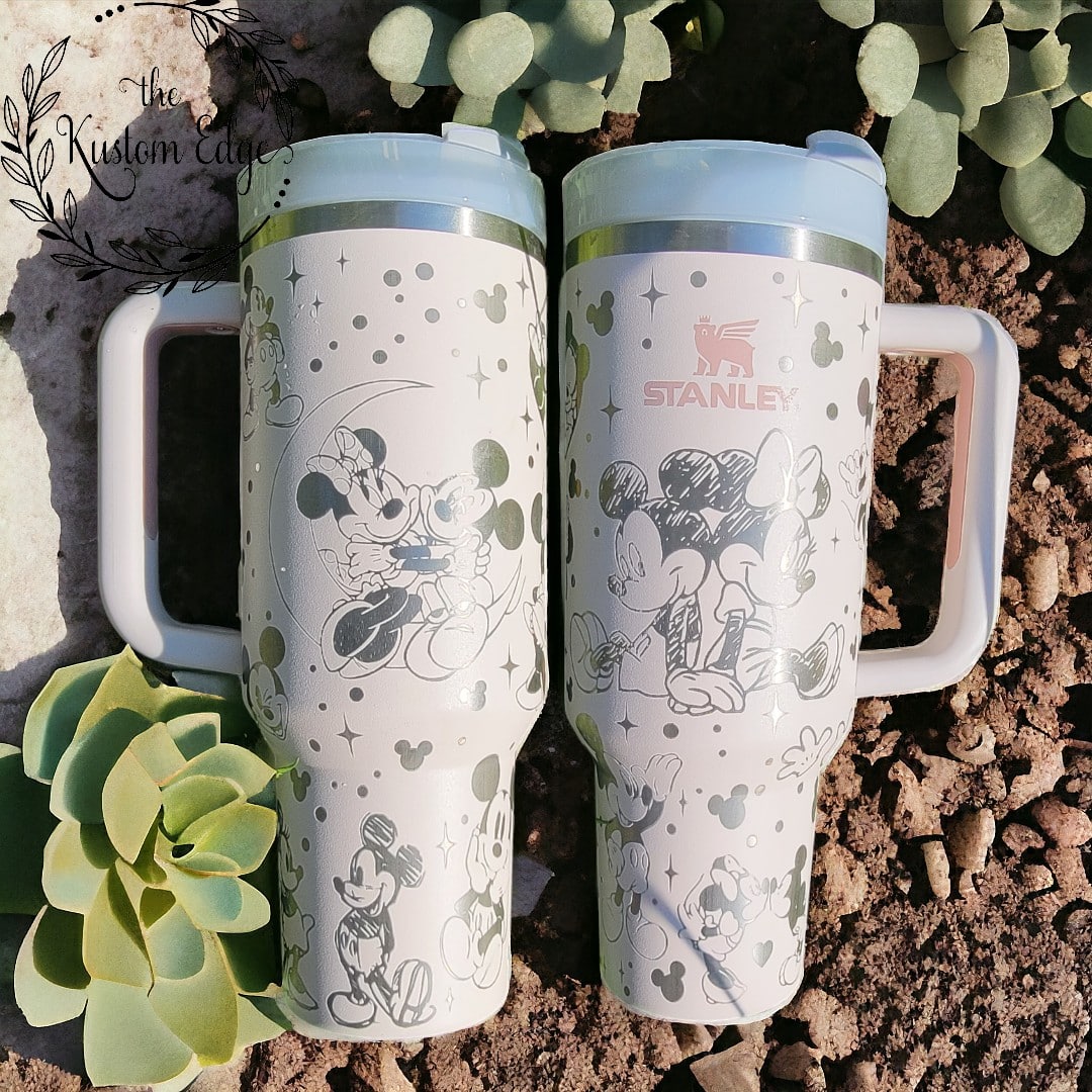 Mickey and Minnie Lovers Laser Engraved Tumbler image 1