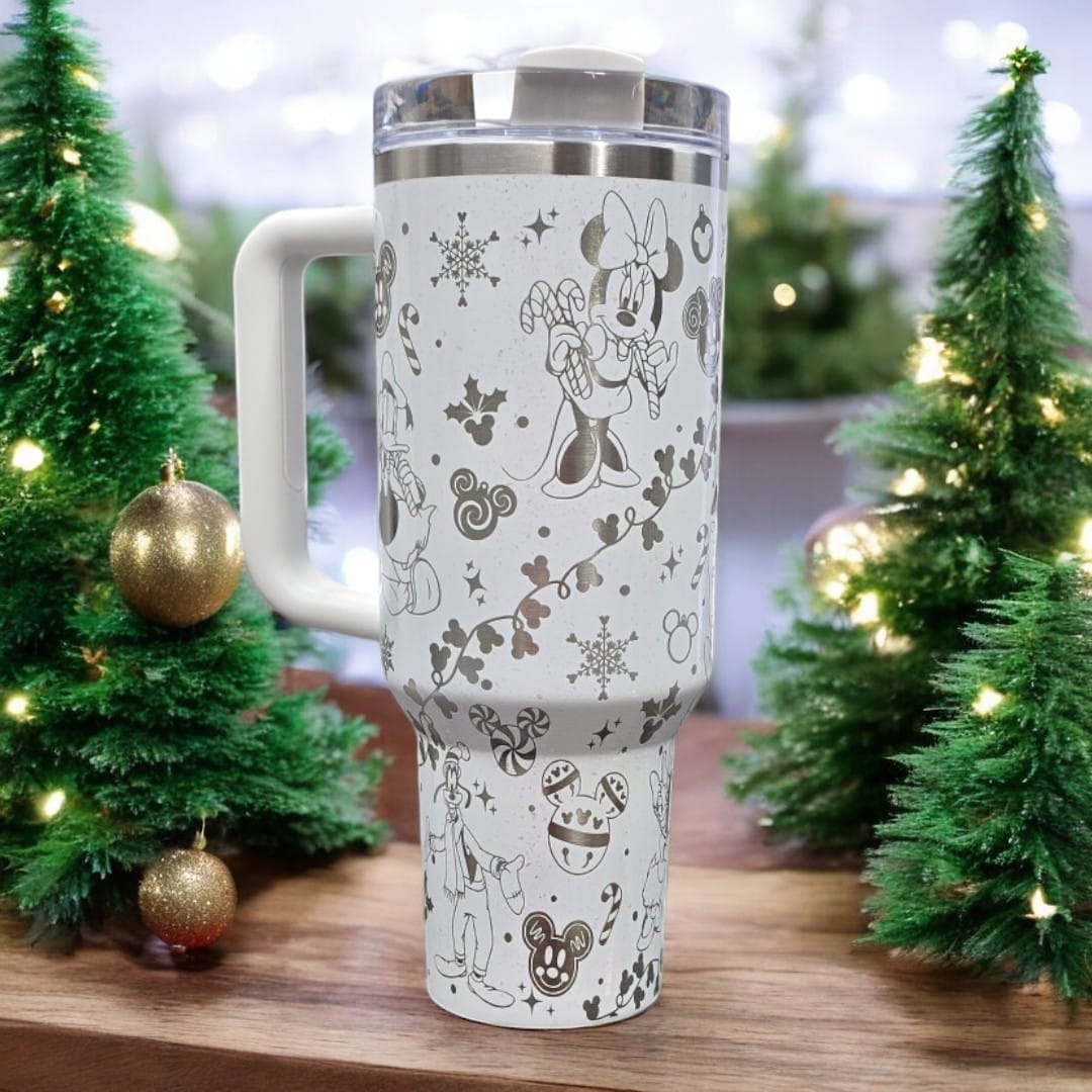 Disney Christmas Laser Engraved Stainless Steel Tumbler image 2