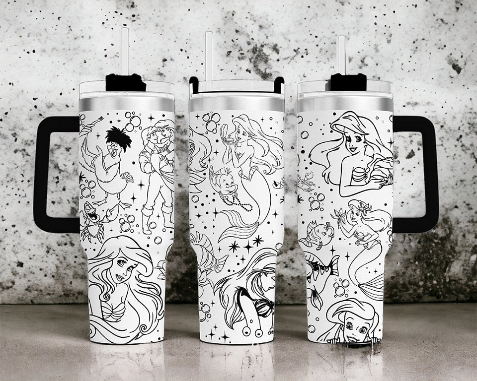 Little Mermaid Laser Engraved Tumbler image 0