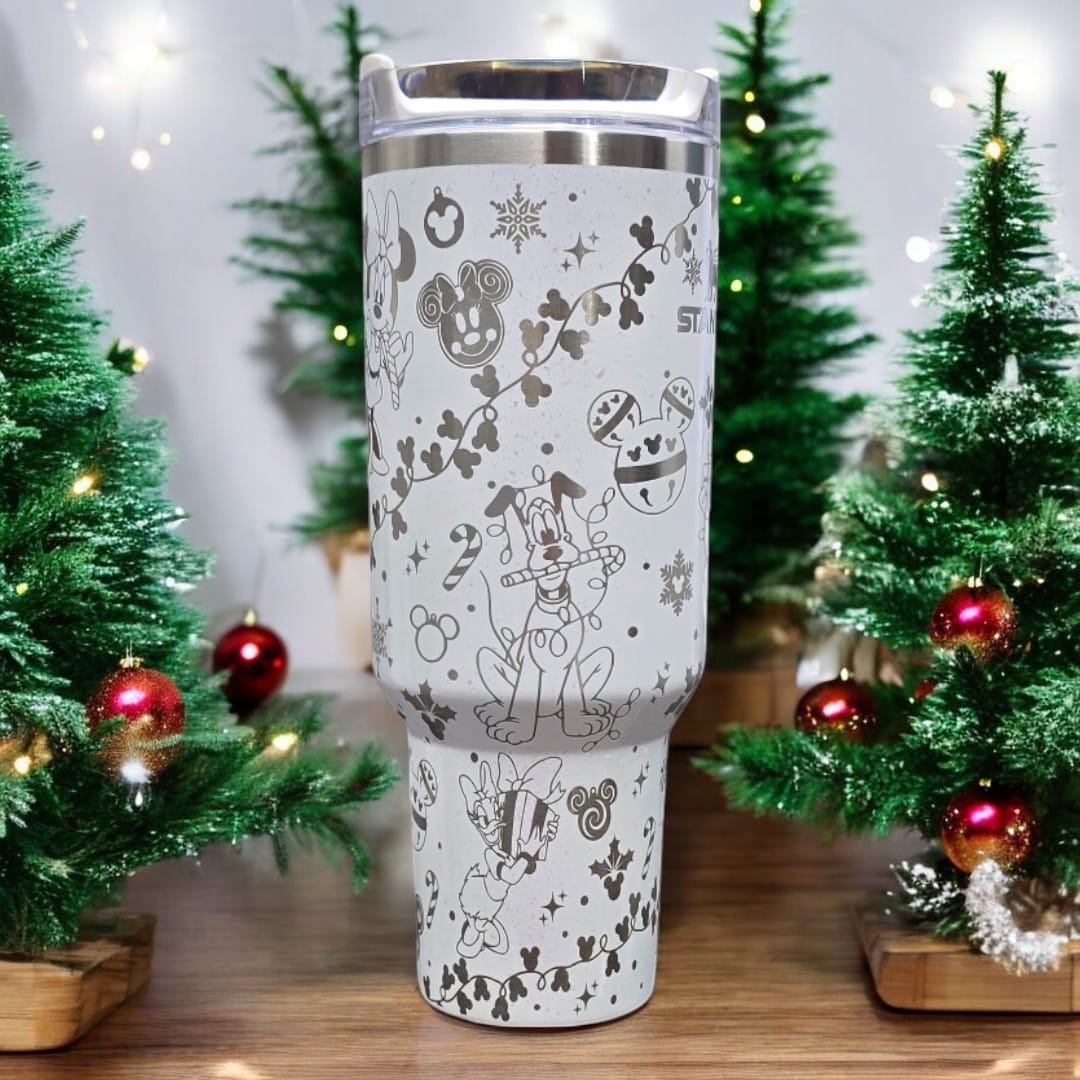 Disney Christmas Laser Engraved Stainless Steel Tumbler image 3
