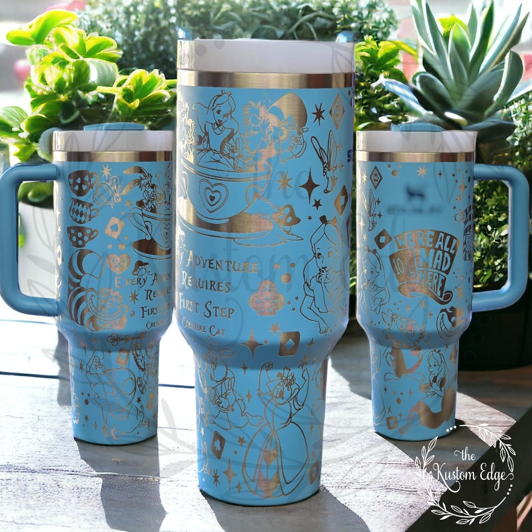 Alice in Wonderland Laser Engraved Tumbler image 2