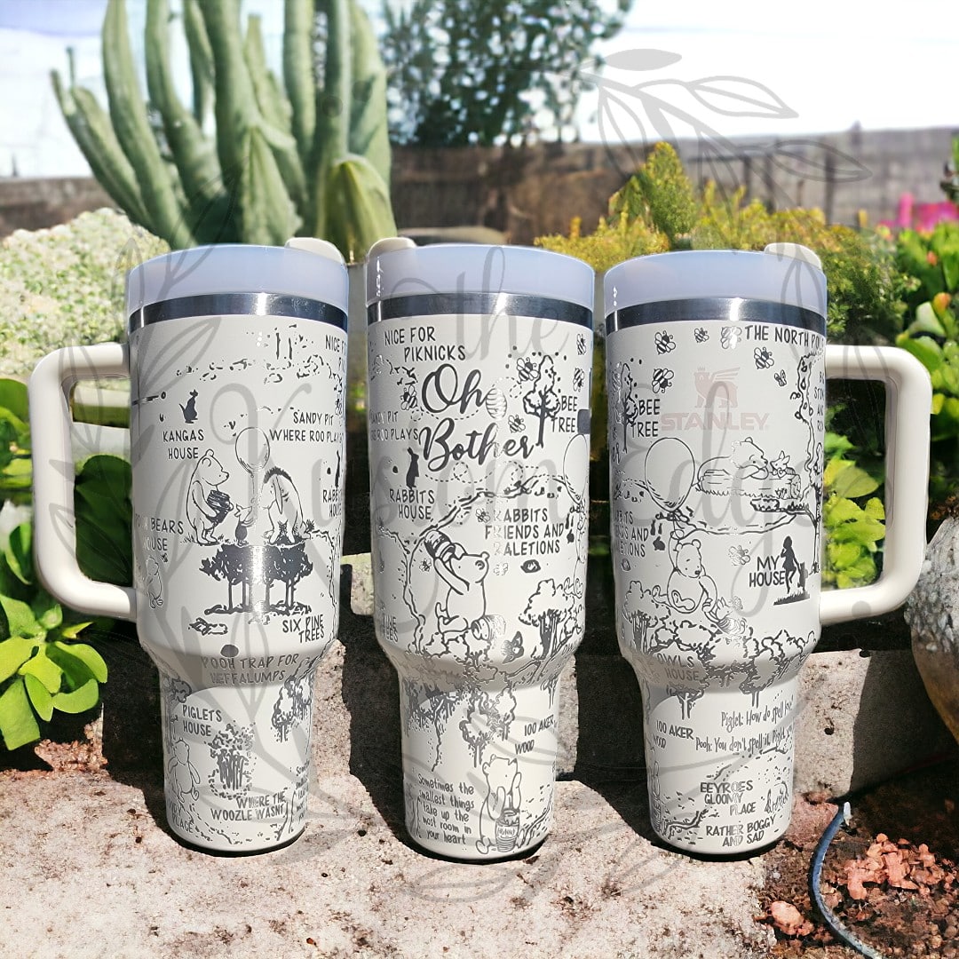 Winnie the Pooh 100 Acre Wood Map Laser Engraved Tumbler image 0