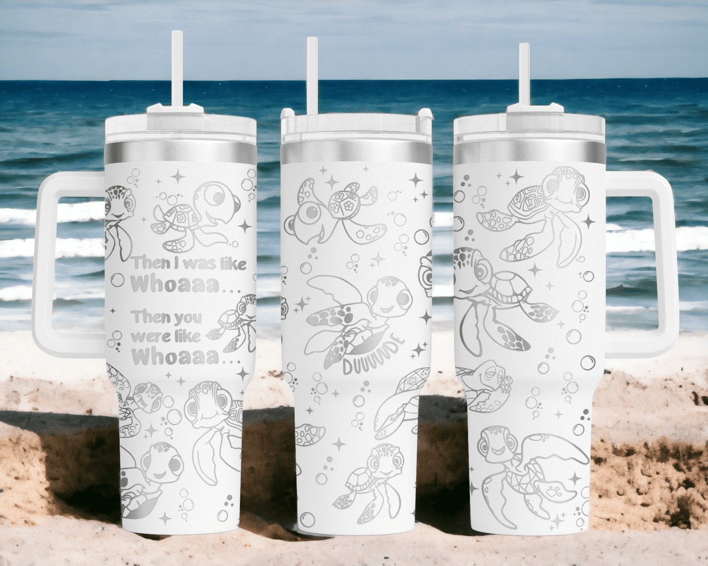 Finding Nemo Squirt the Turtle Laser Engraved Custom Tumbler image 1