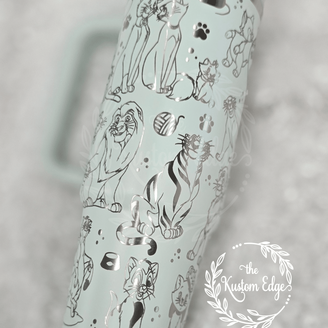 Disney Cat Lover Laser Engraved Stainless Steel Tumbler image 5