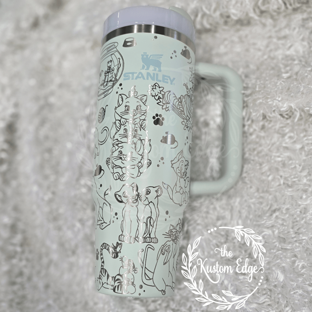 Disney Cat Lover Laser Engraved Stainless Steel Tumbler image 0