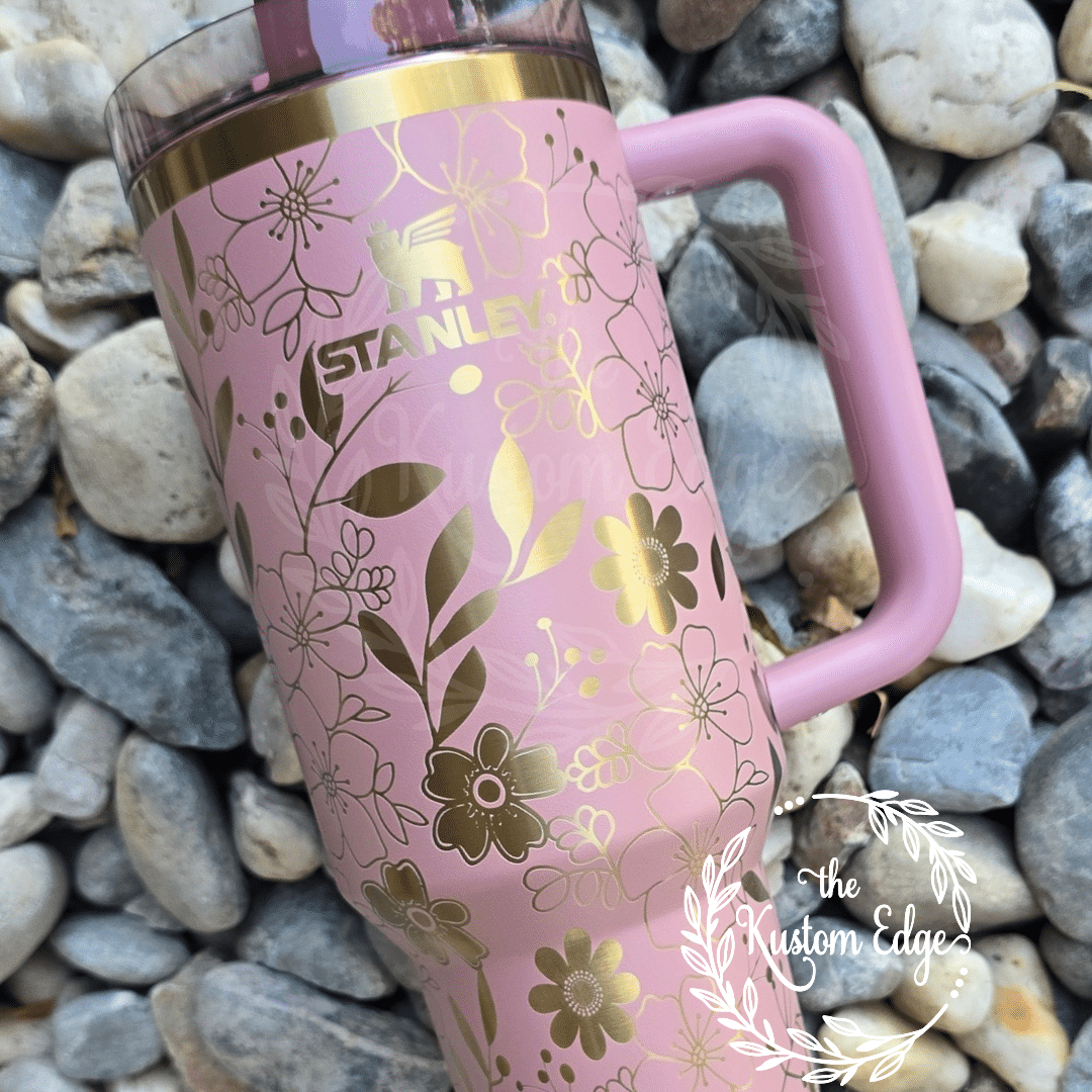 Flower Blossom Laser Engraved Stainless Steel Tumbler image 5