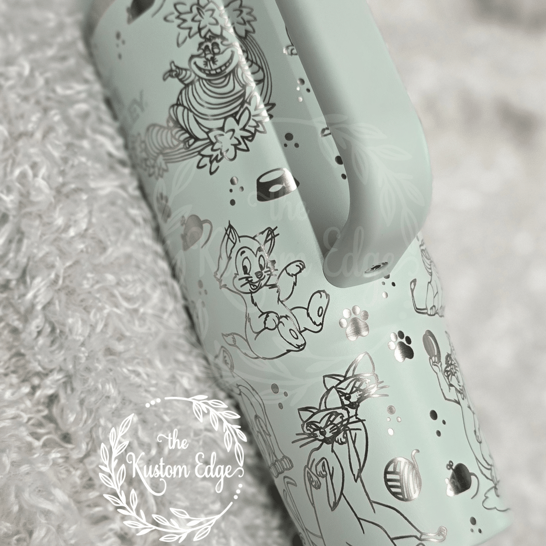 Disney Cat Lover Laser Engraved Stainless Steel Tumbler image 3