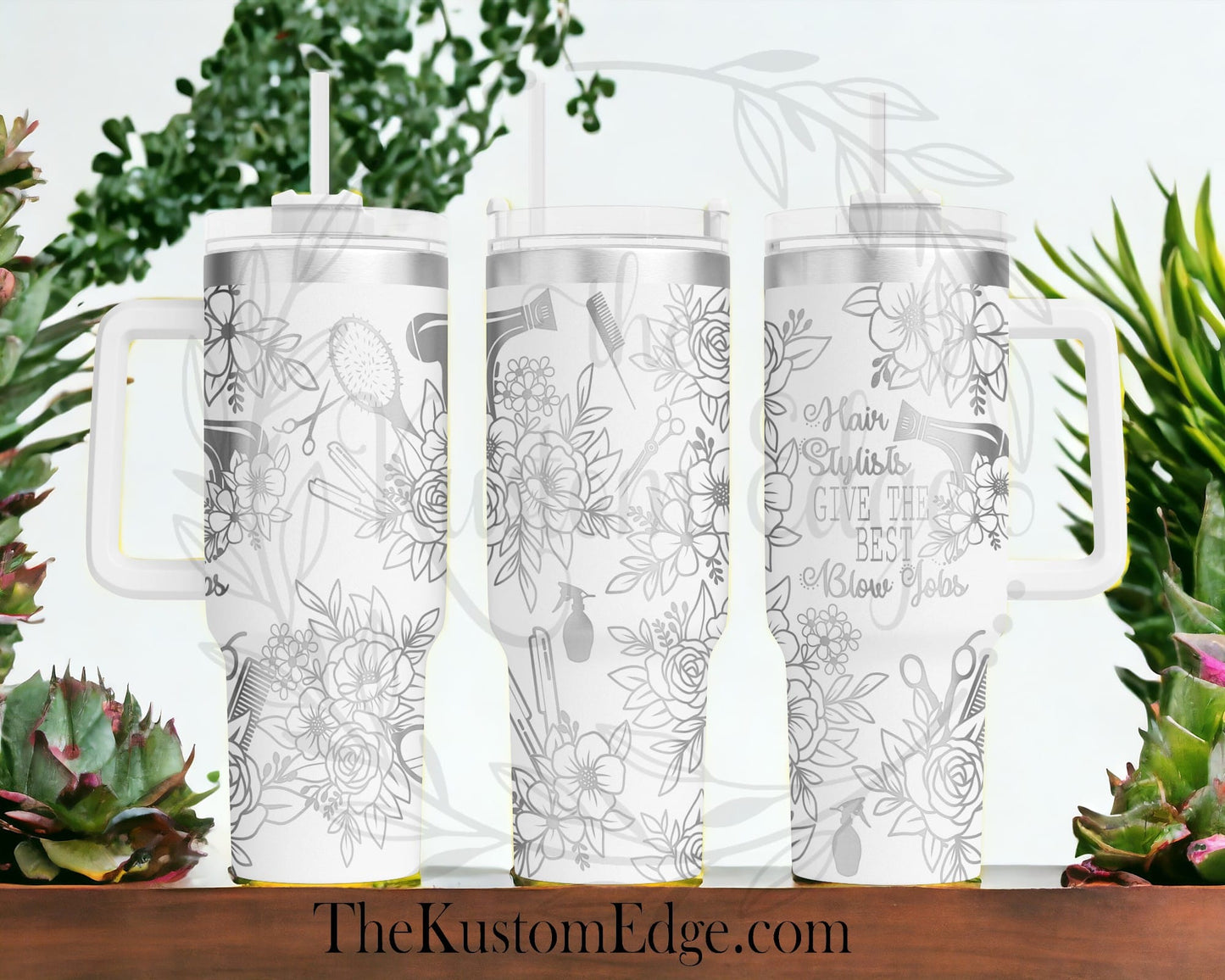 Hair Stylist Flower Laser Engraved Tumbler image 1