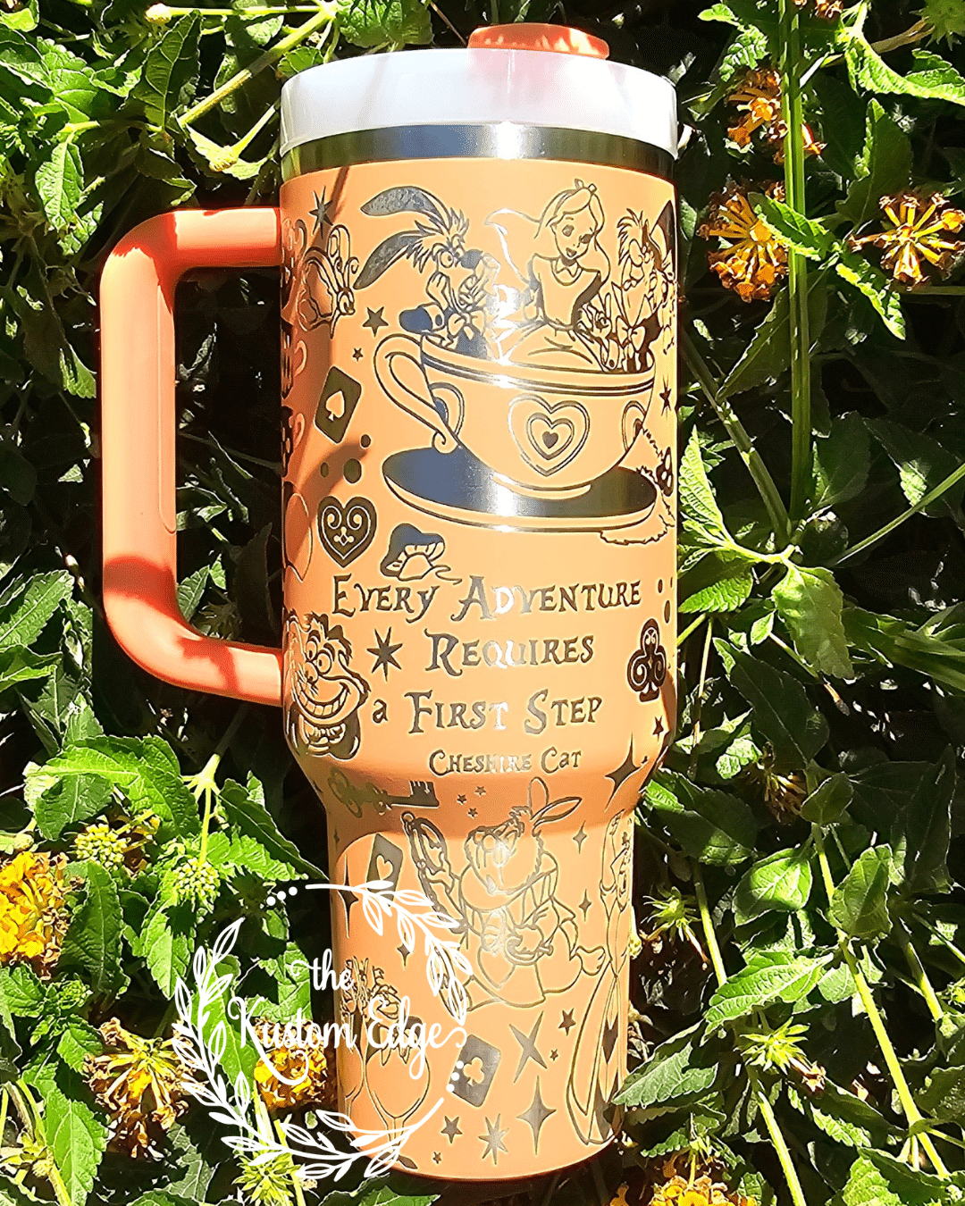 Alice In Wonderland Laser Engraved Stainless Steel Tumbler image 1