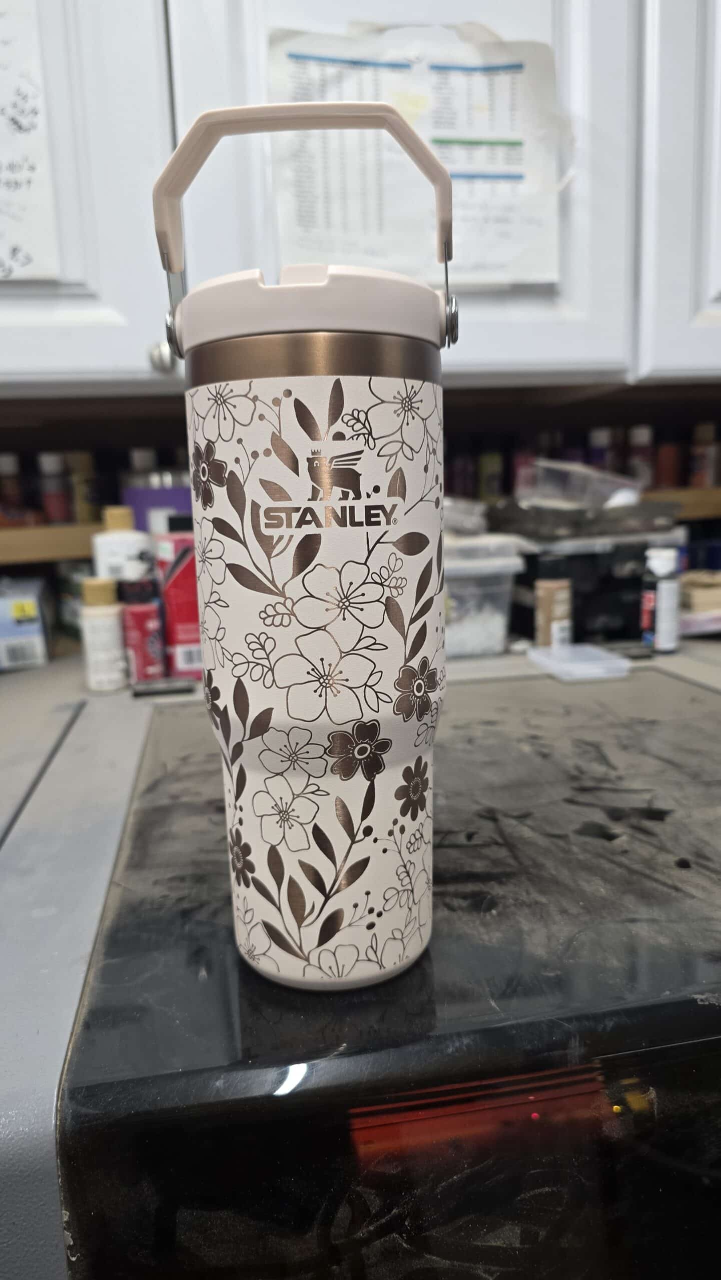 Flower Blossom Laser Engraved Stainless Steel Tumbler image 2