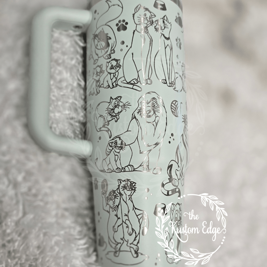 Disney Cat Lover Laser Engraved Stainless Steel Tumbler image 2