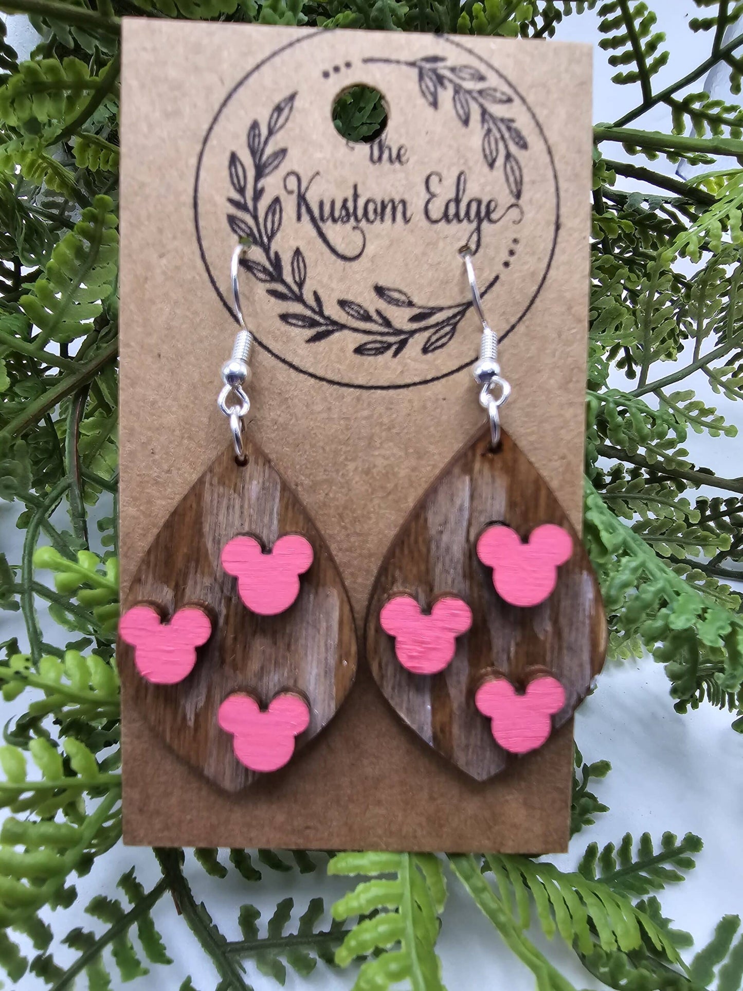Mickey Head 3D Wooden Earrings image 4
