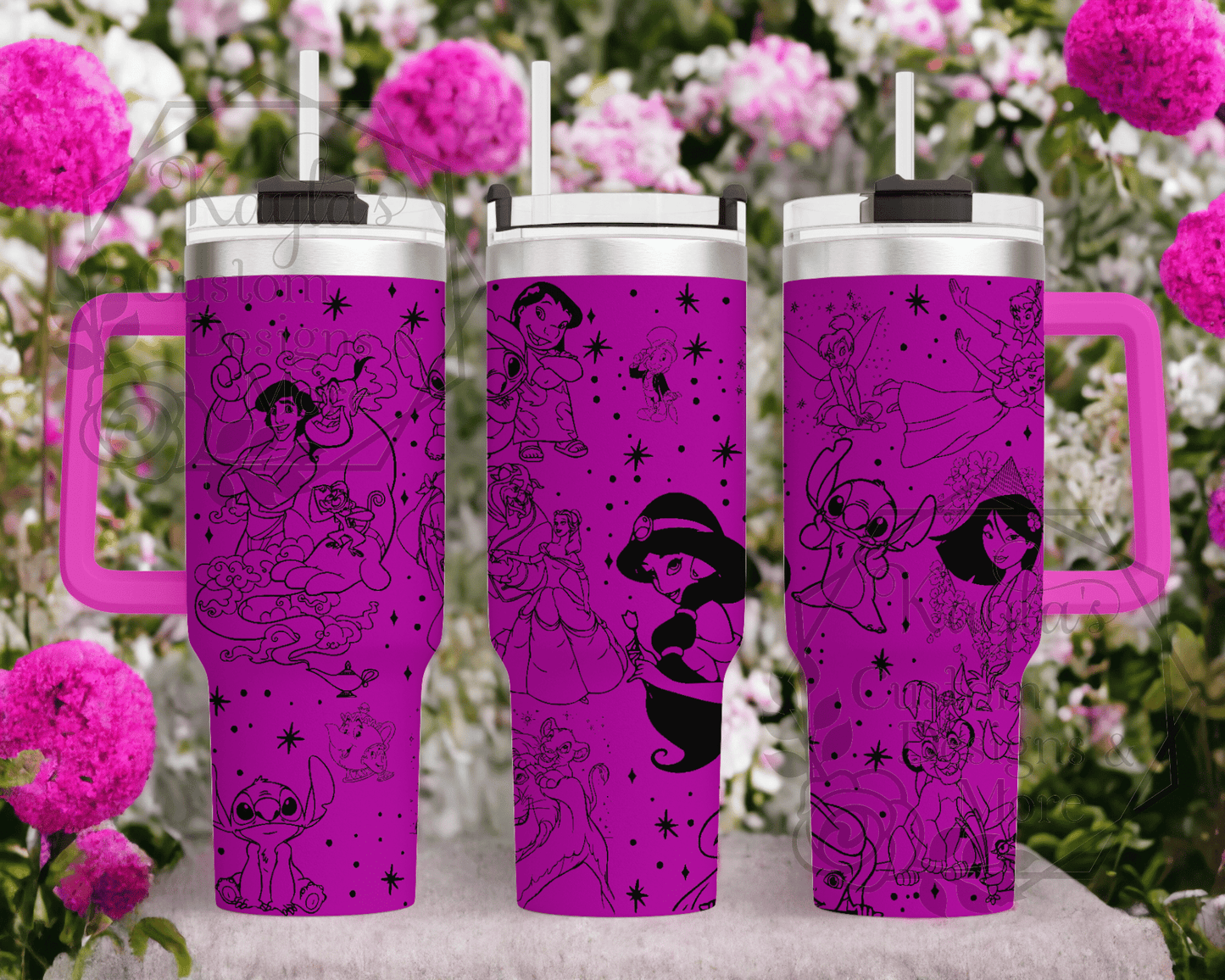 Disney Princess Laser Engraved Custom Tumbler image 1