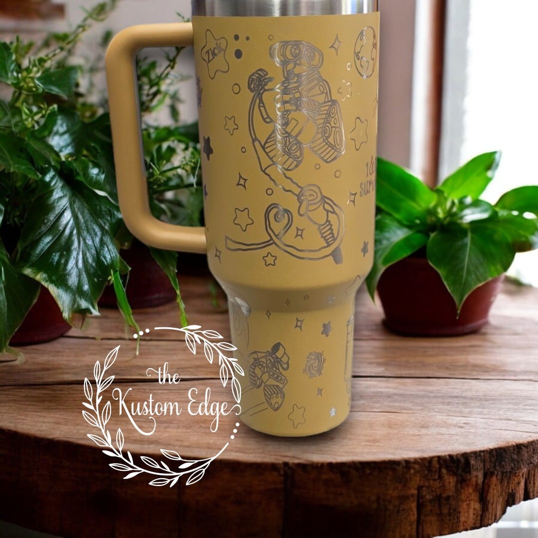 Wall-E Laser Engraved Stainless Steel Tumbler image 1