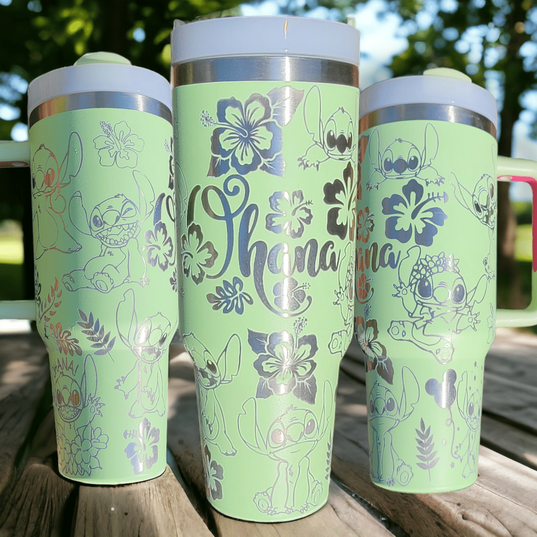 Stitch Laser Engraved Custom Tumbler image 2