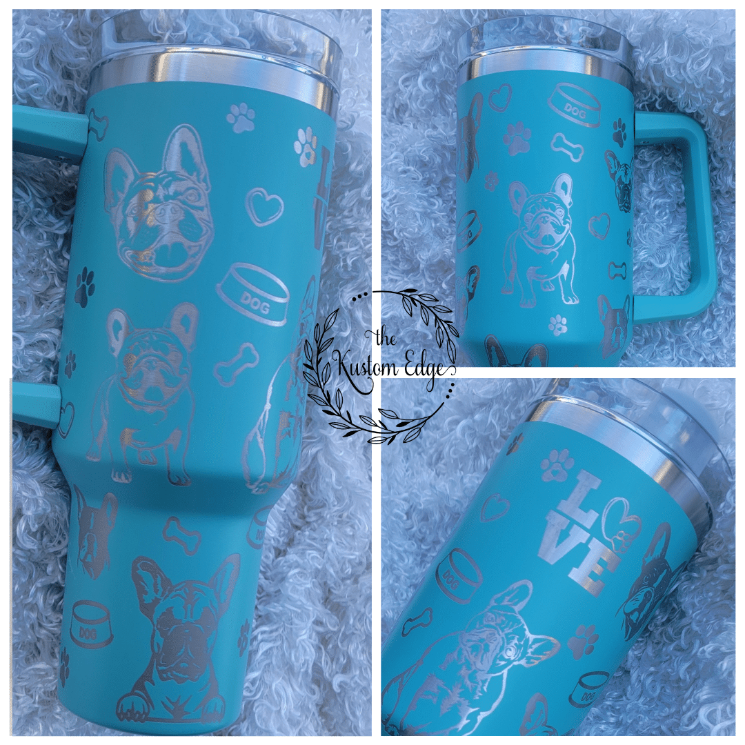 Frenchie Lover Laser Engraved Stainless Steel Tumbler image 1