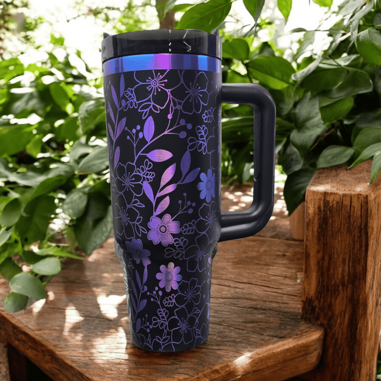 Flower Blossom Laser Engraved Stainless Steel Tumbler image 6