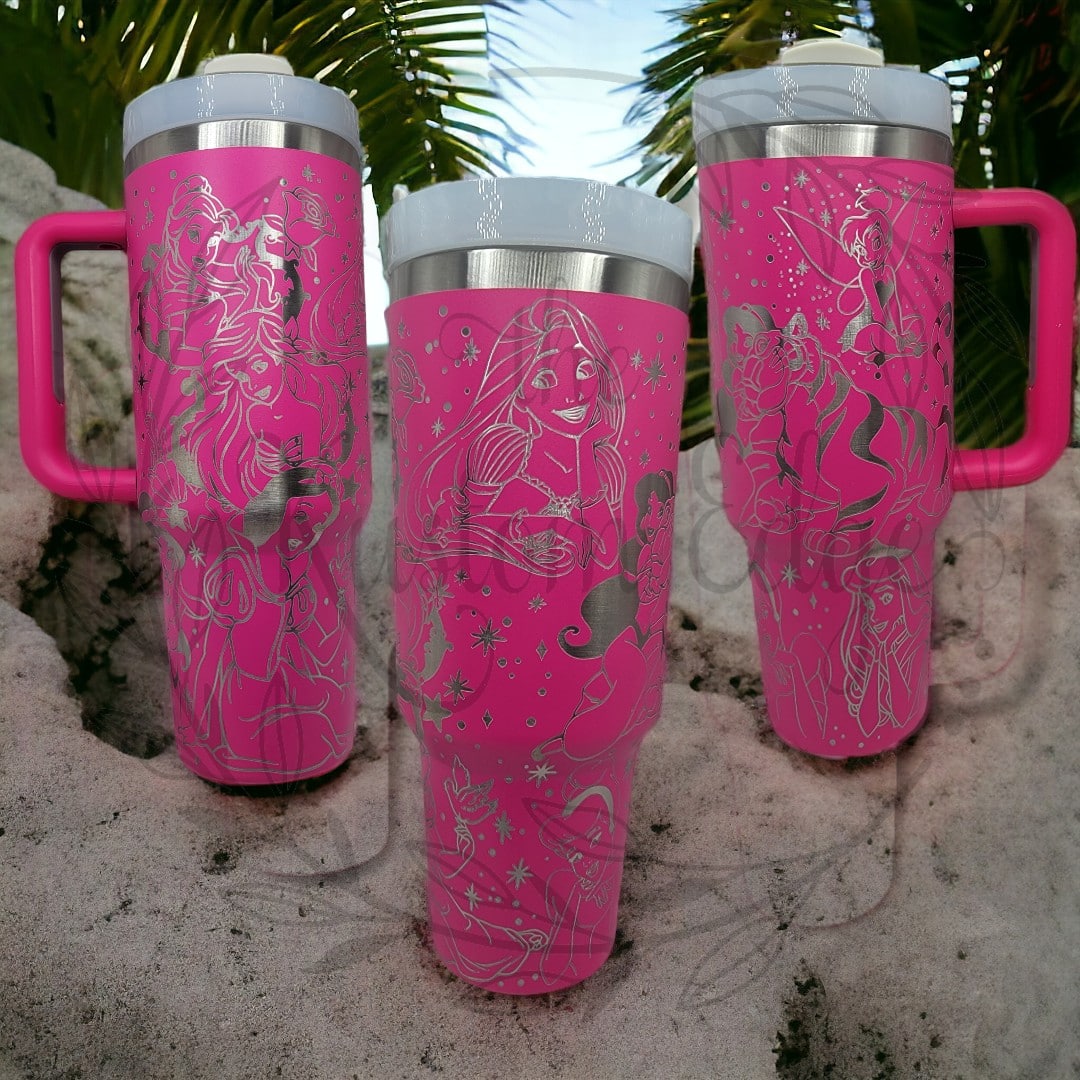 Disney Princess Laser Engraved Custom Tumbler image 0