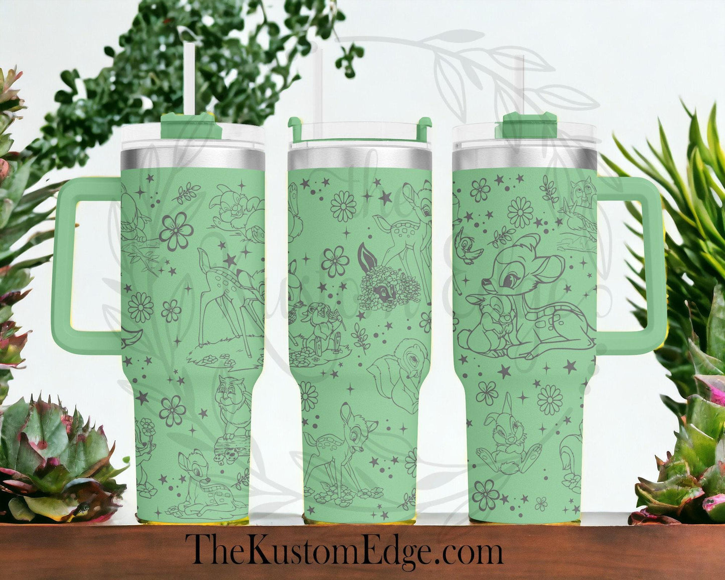 Bambi, Flower, Thumper, Engraved Tumbler 40oz/30oz Personalized Custom Cup