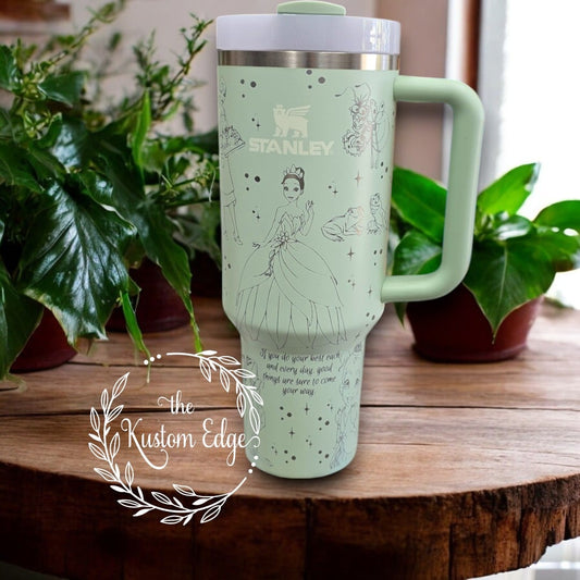 Princess and the Frog Laser Engraved Stainless Steel Tumbler image 0