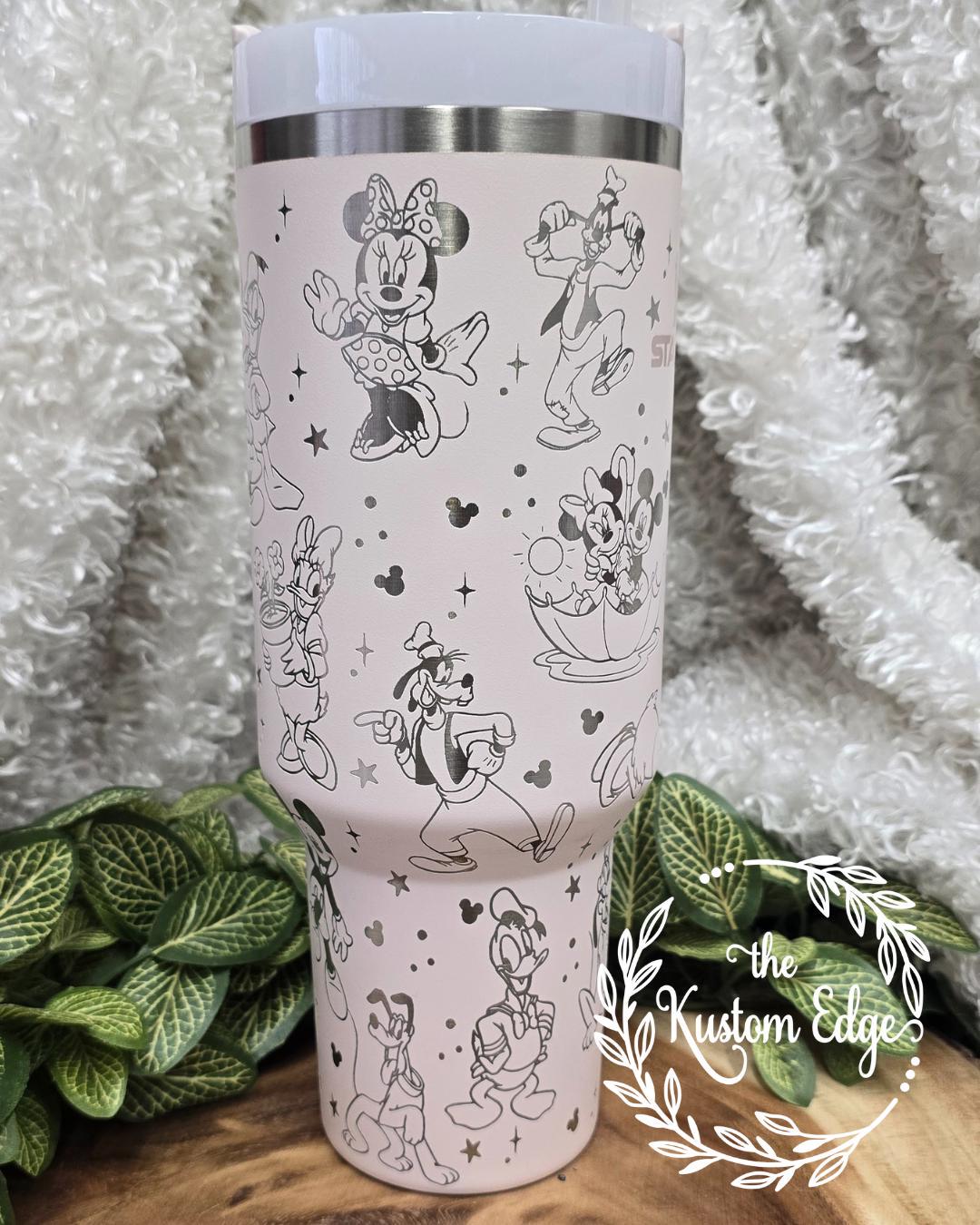 Classic Mouse Characters Laser Engraved Tumbler, 40oz, 30oz Stainless Steel Cup Personalized Custom Cup