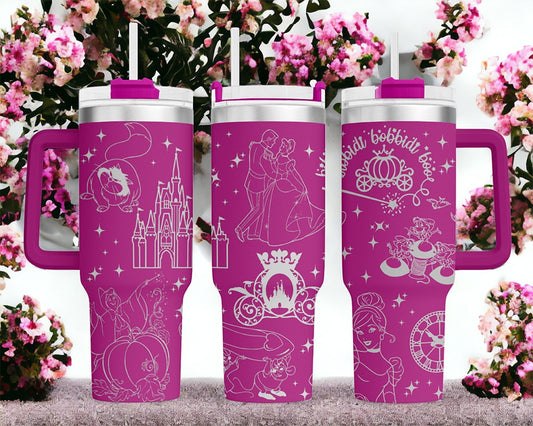 Cinderella Laser Engraved Tumbler image 0