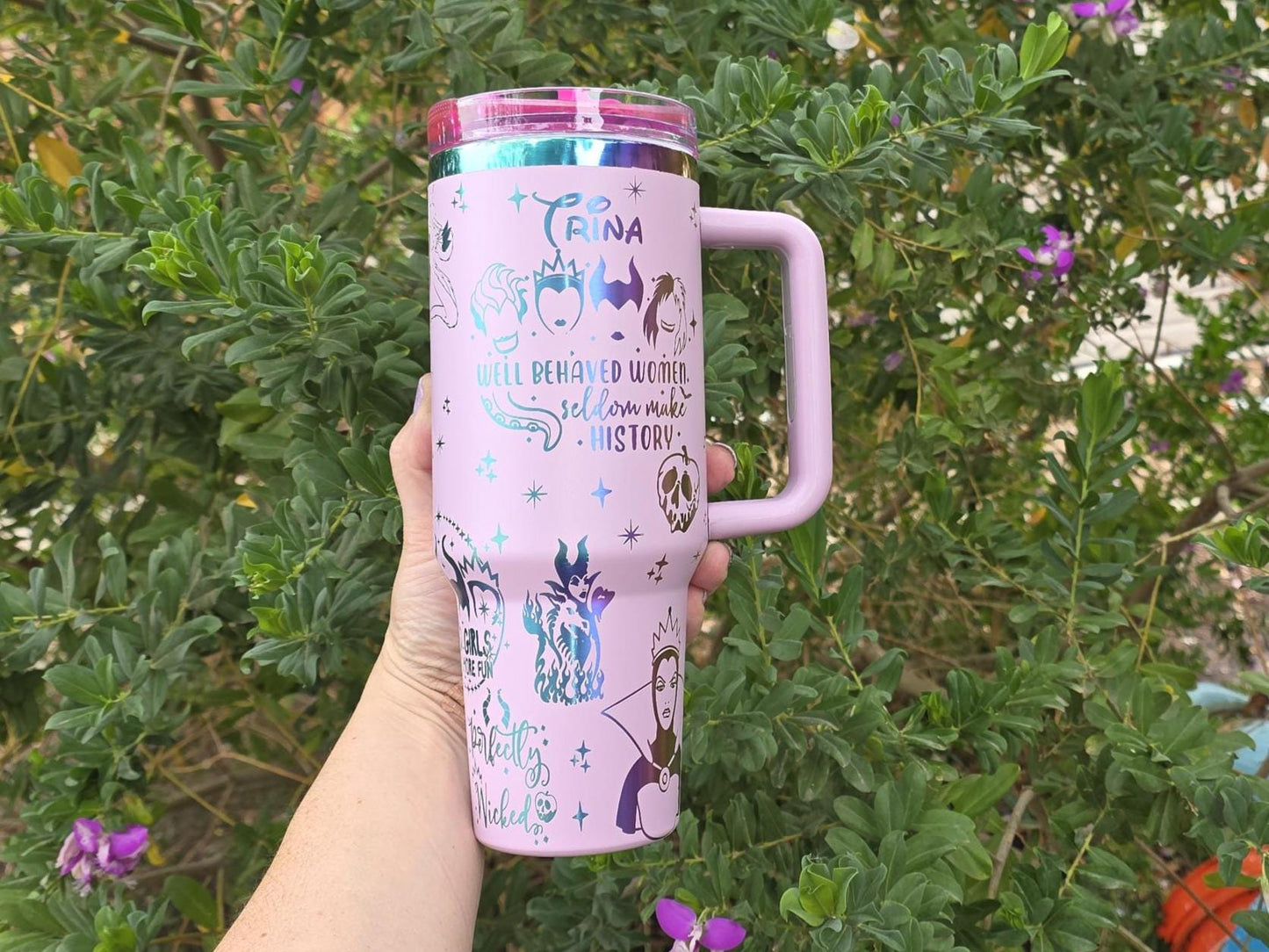 Lady Villains Laser Engraved Tumbler, Evil Queens Engraved Mug, 40oz or 30oz Personalized Cup