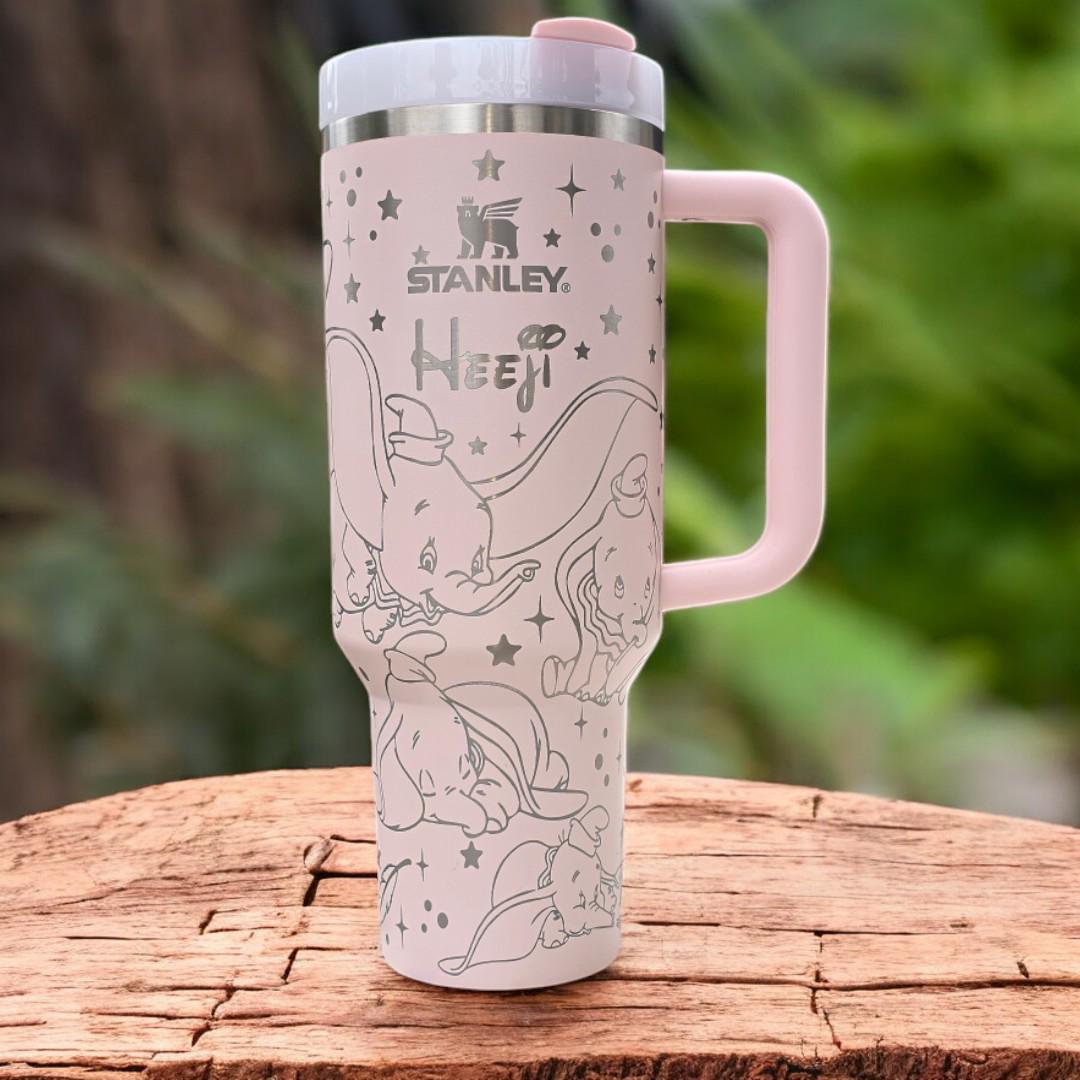 Dumbo Elephant Engraved Tumbler 40oz/30oz Stainless Steel Tumbler, Personalized Custom Made