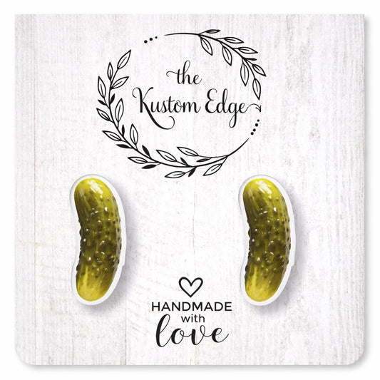 Pickle Stud Earrings, Funny Food Jewelry, Stainless Steel Posts