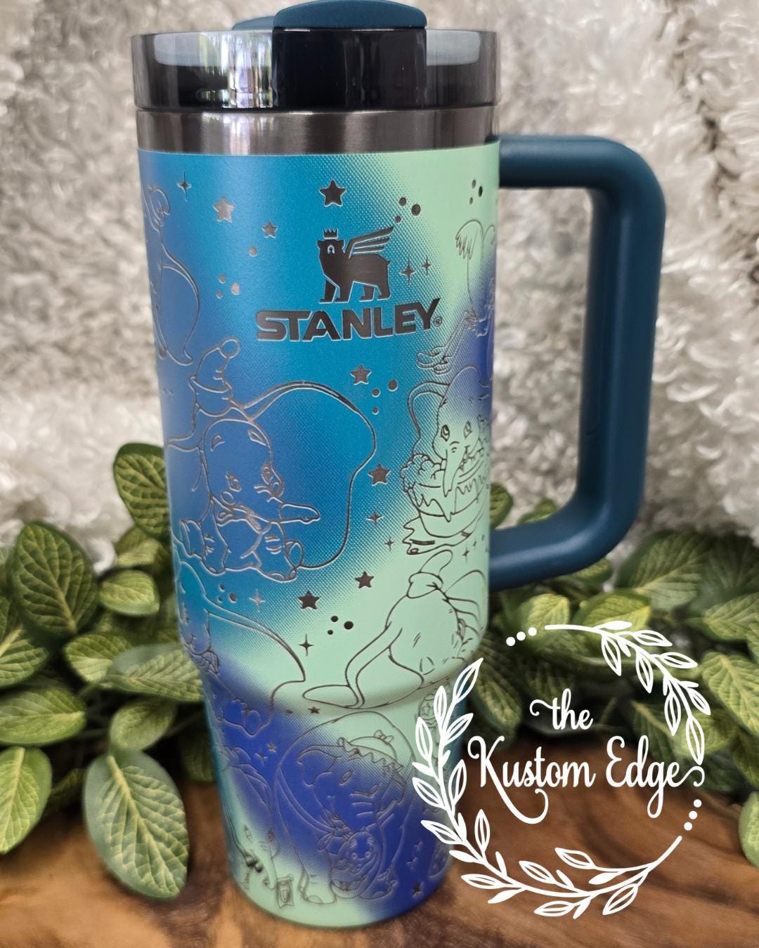 Cute elephant themed laser engraved tumbler
