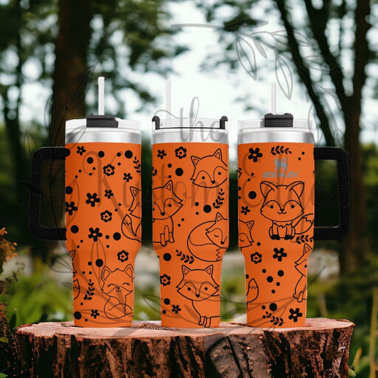 Cute Fox Laser Engraved Custom Tumbler image 0