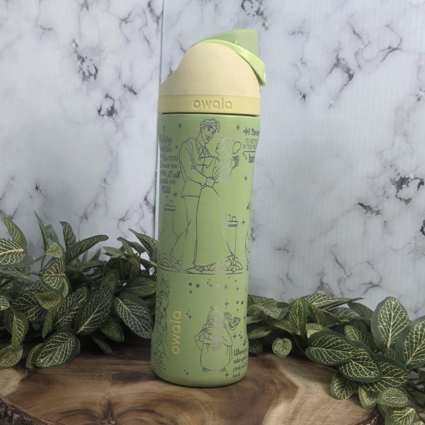 Princess & The Frog Laser Engraved Owala Tumbler Personalized Stainless Steel Water Bottle