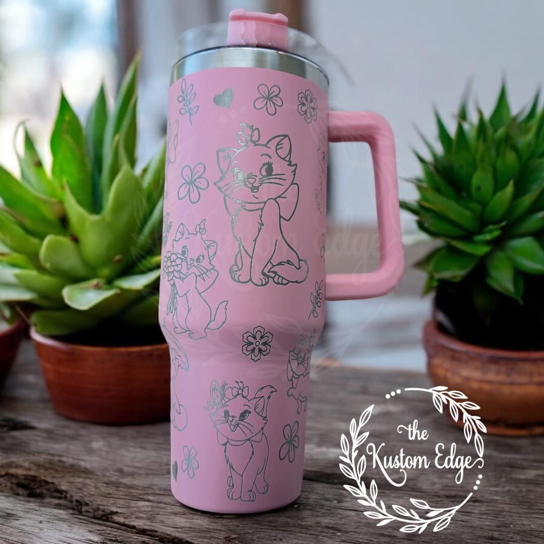 Marie Princess Cat Engraved Tumbler 40oz/30oz Personalized Custom Made Cup