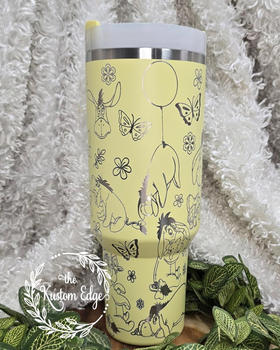 Eeyore Donkey Engraved Tumbler, 40oz, 30oz Stainless Steel Cup, Personalized Custom Cup, Pooh & Friends