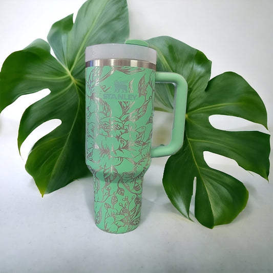 Peony Flower Laser Engraved Tumbler image 0