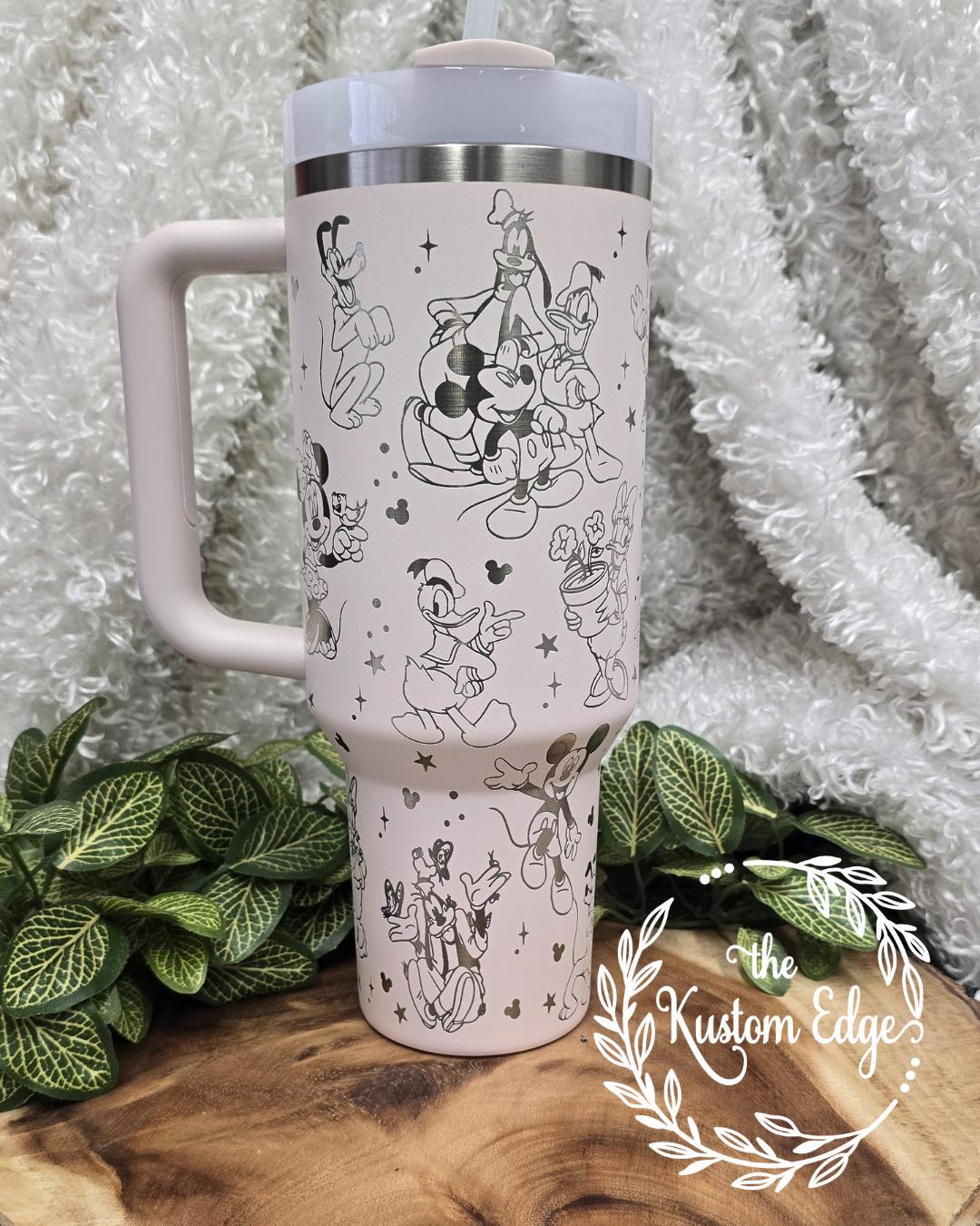 Classic Mouse Characters Laser Engraved Tumbler, 40oz, 30oz Stainless Steel Cup Personalized Custom Cup
