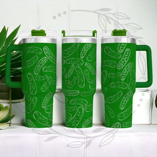 Pickle Laser Engraved Stainless Steel Tumbler image 0
