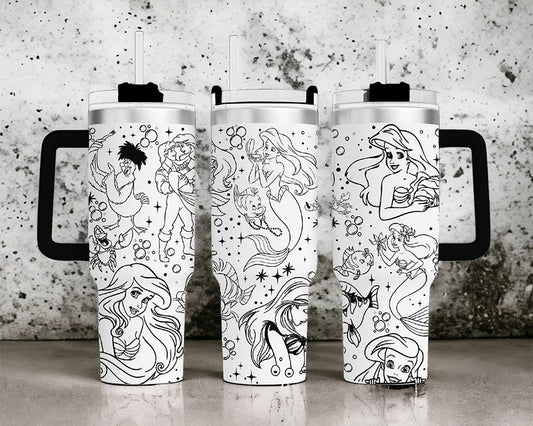 Little Mermaid Laser Engraved Tumbler image 0