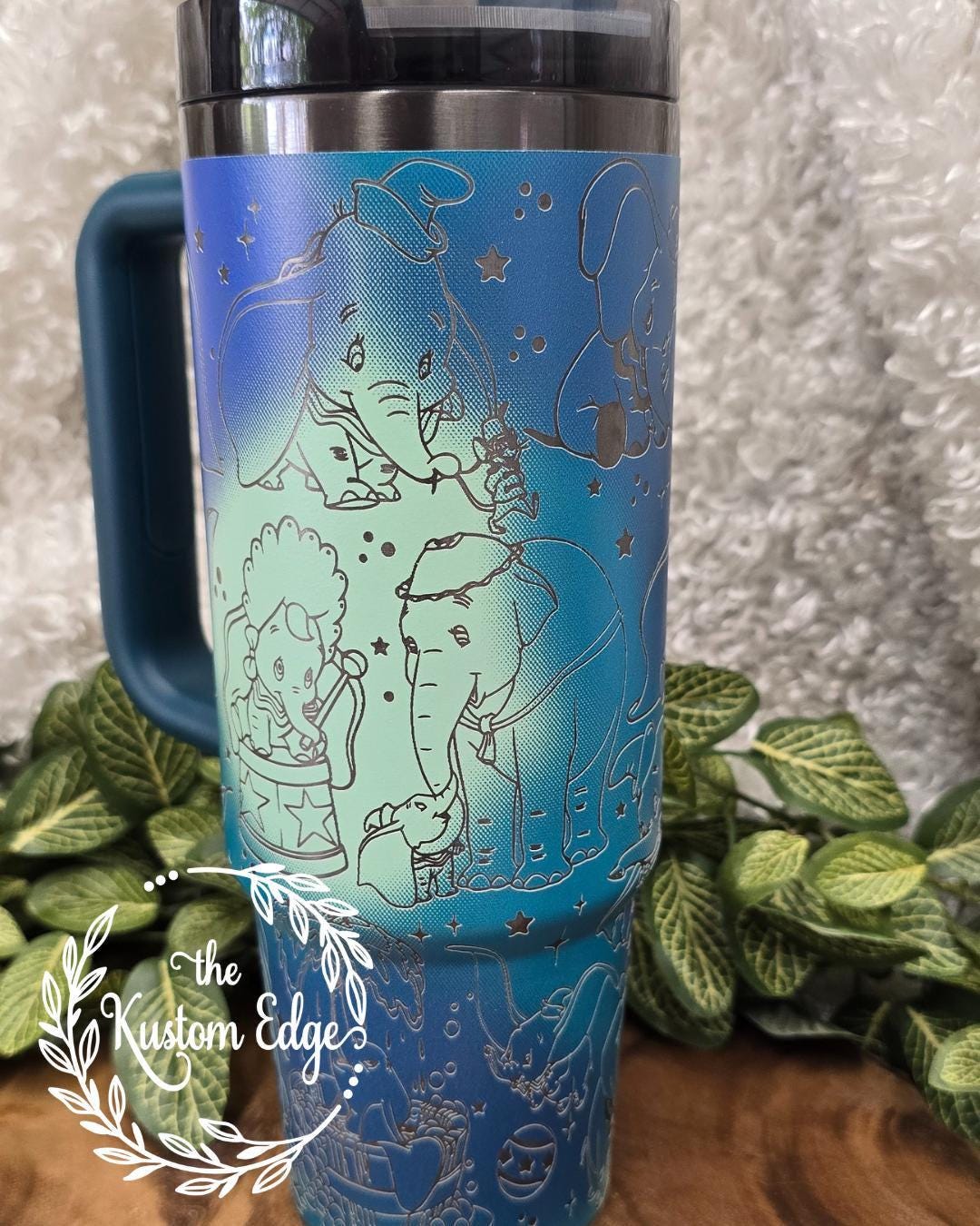 Elephant laser engraved stainless steel tumbler 30oz