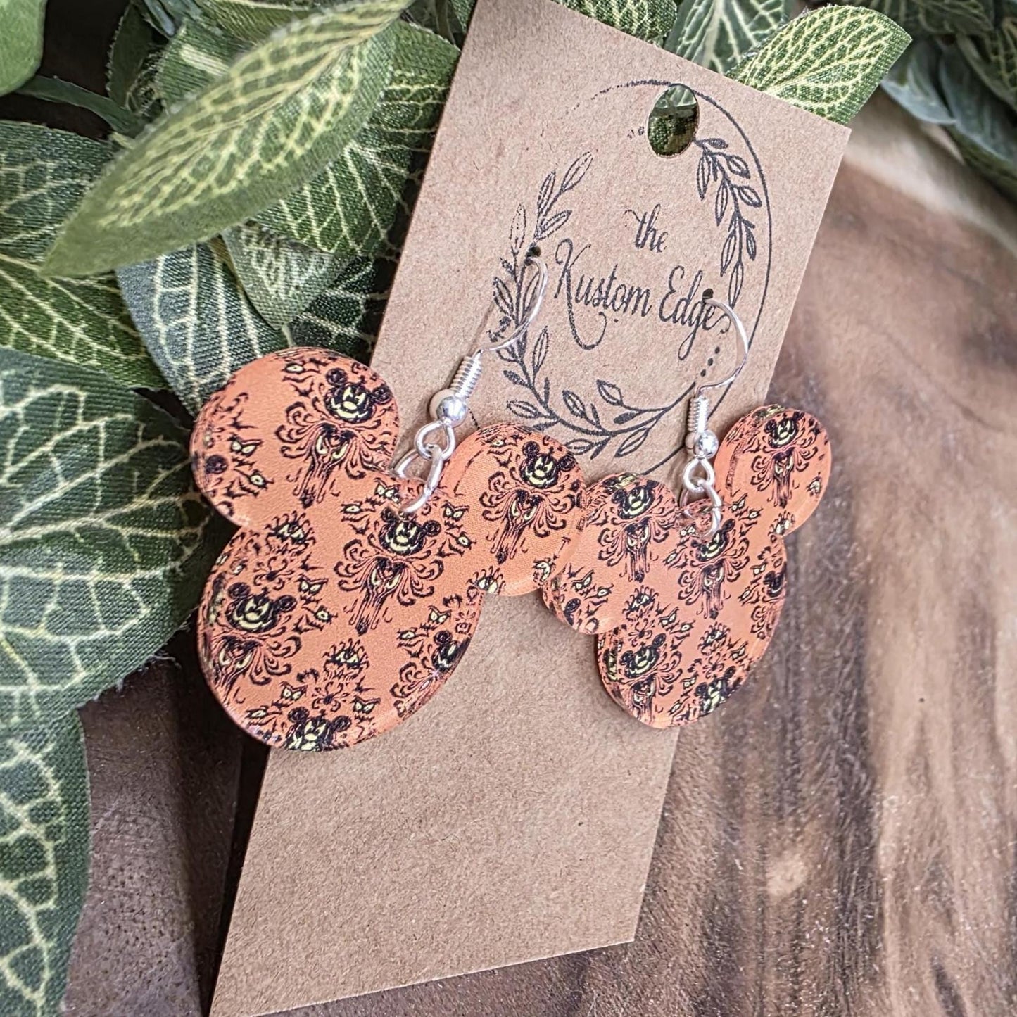 Haunted Mansion Earrings: Double-Sided Acrylic Dangle, Spooky Halloween Jewelry, Lightweight, Hypoallergenic