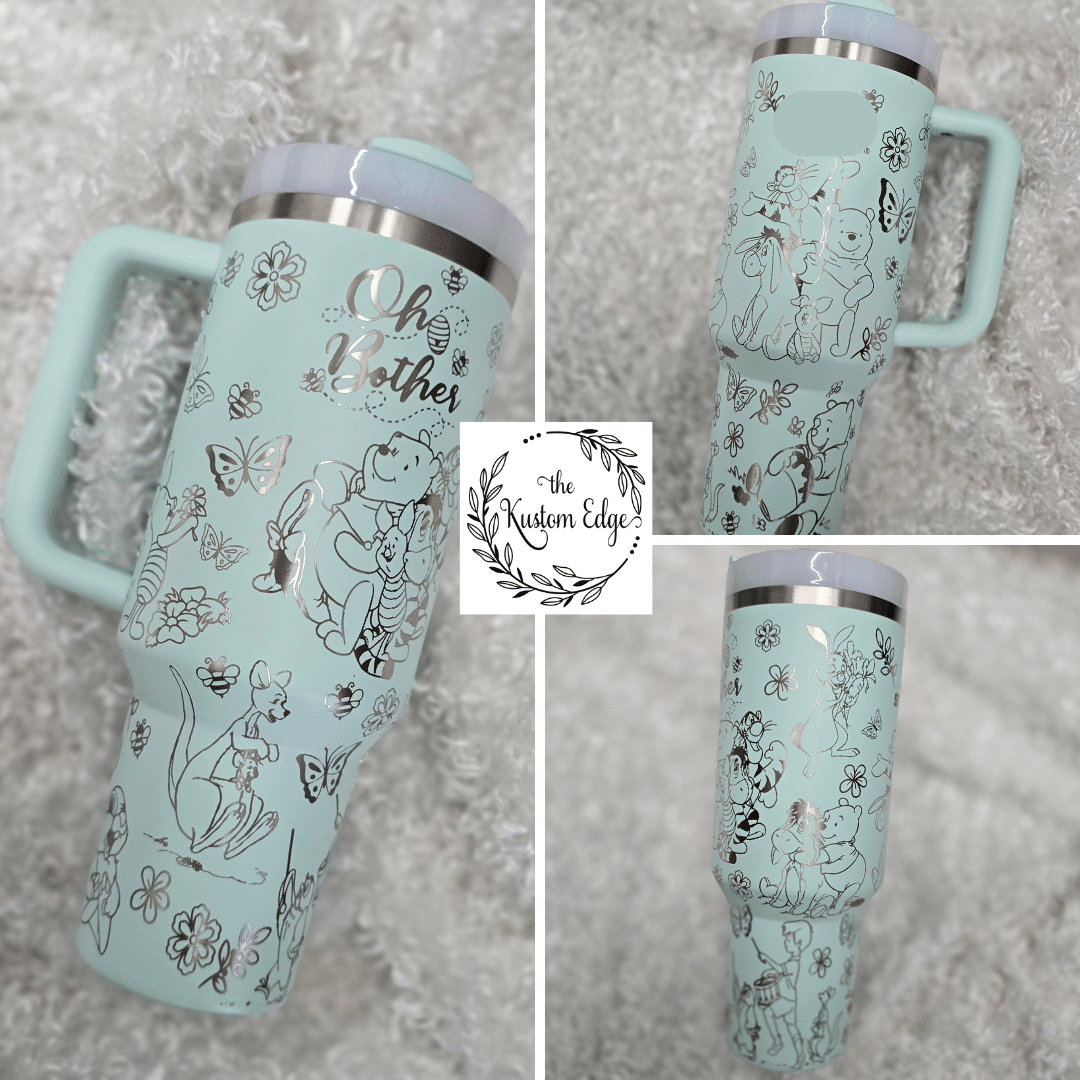 Winnie The Pooh Laser Engraved Custom Tumbler image 0