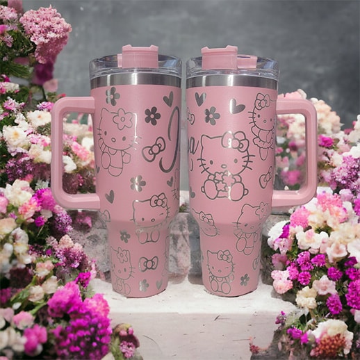 Hello Kitty Laser Engraved Tumbler image 0