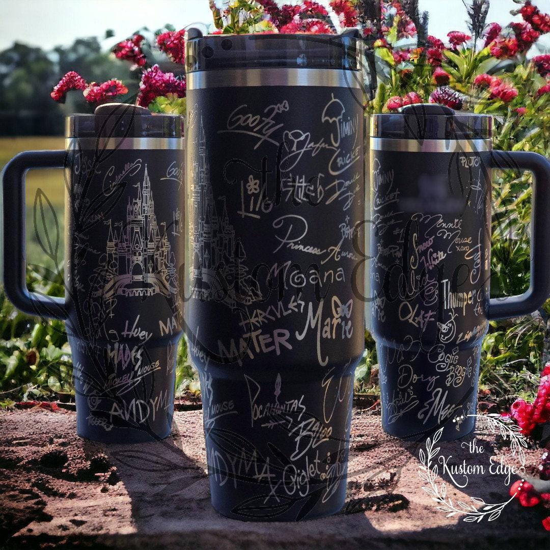 Character Signatures Engraved Tumbler, 40oz/30oz Stainless Steel, Personalized Mug, Custom Made Cup