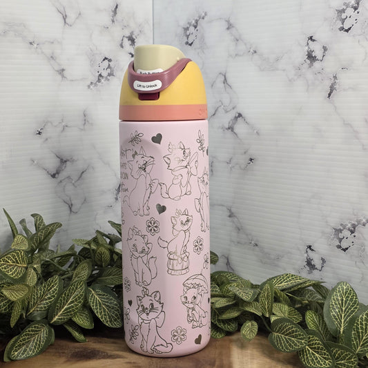 engraved cat tumbler sassy kitten aesthetic pink owala