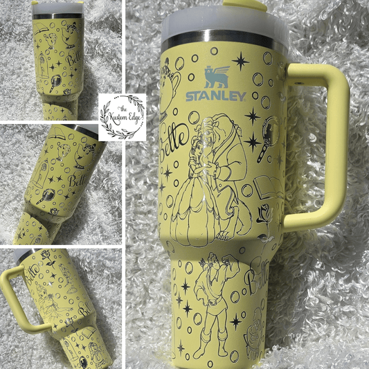 Beauty and the Beast Laser Engraved Tumbler image 0